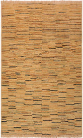 handmade Modern Gabbeh Beige Orange Hand Knotted RECTANGLE 100% WOOL area rug 3  x 4